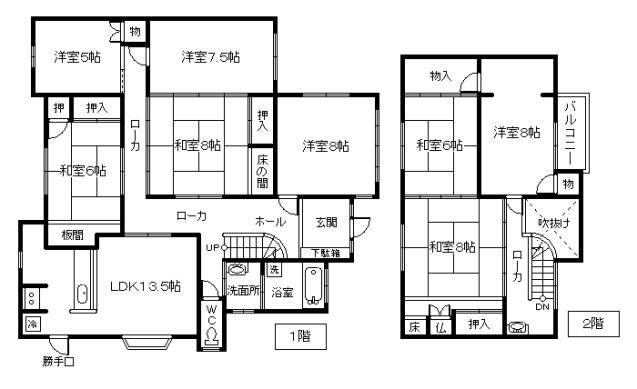 Floor plan. 21.5 million yen, 8LDK, Land area 234.3 sq m , Building area 261.43 sq m