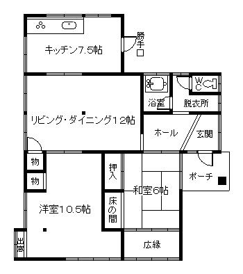 Floor plan. 900,000 yen, 2LDK, Land area 165 sq m , Building area 82.31 sq m