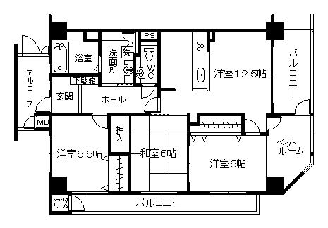 Floor plan. 3LDK, Price 19,800,000 yen, Occupied area 82.57 sq m , Balcony area 18.31 sq m