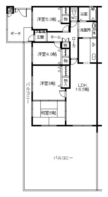 Floor plan. 4LDK, Price 16.8 million yen, Occupied area 91.56 sq m , Balcony area 66.1 sq m