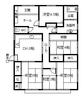 Floor plan. 14.9 million yen, 4DK, Land area 164.82 sq m , Building area 89.43 sq m