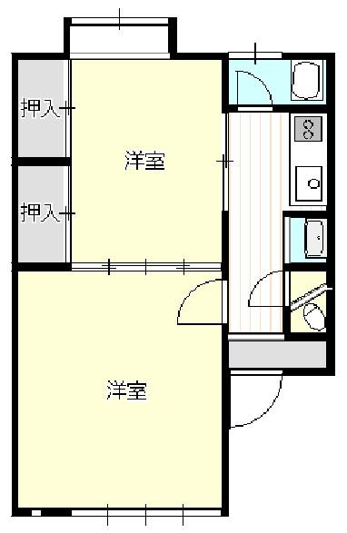 Floor plan. 2K, Price 2.8 million yen, Occupied area 37.73 sq m
