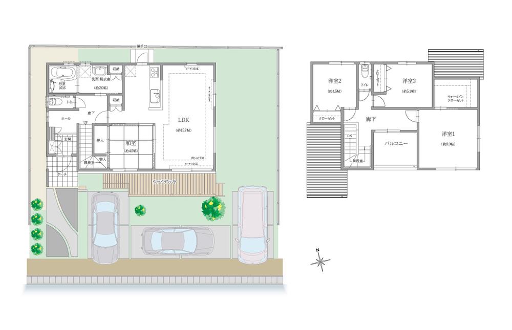 Floor plan. 26 million yen, 4LDK, Land area 203.79 sq m , Building area 111.95 sq m land plan ・ Floor plan