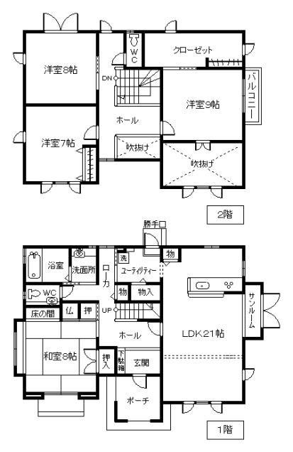 Floor plan. 53 million yen, 4LDK, Land area 987.56 sq m , Building area 148.33 sq m