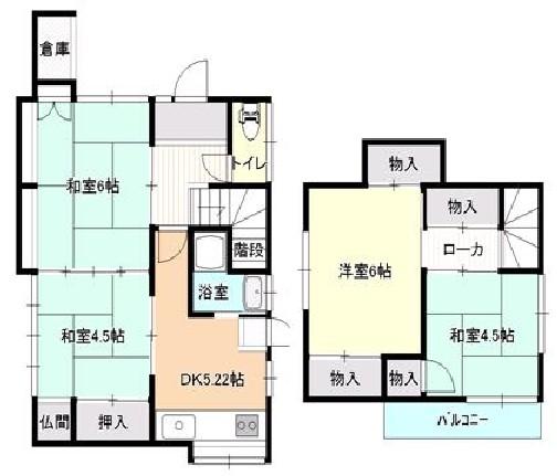 Floor plan. 6.3 million yen, 4DK, Land area 60.29 sq m , Building area 65.87 sq m
