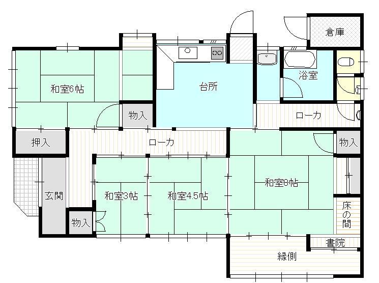 Floor plan. 3.8 million yen, 4DK, Land area 184.98 sq m , Building area 80.06 sq m