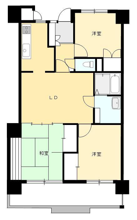 Floor plan. 3LDK, Price 8.8 million yen, Occupied area 67.46 sq m , Balcony area 9 sq m interior renovated