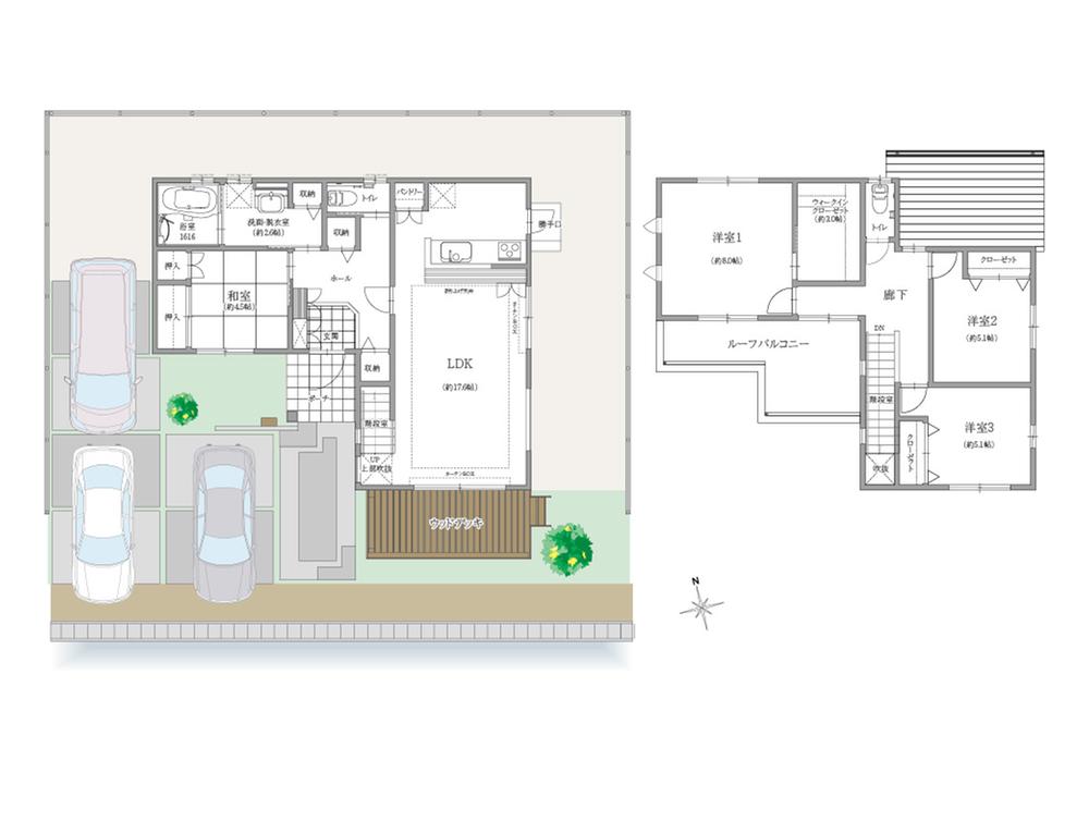Floor plan. 27.5 million yen, 4LDK, Land area 209.96 sq m , Building area 111.78 sq m land plan ・ Floor plan
