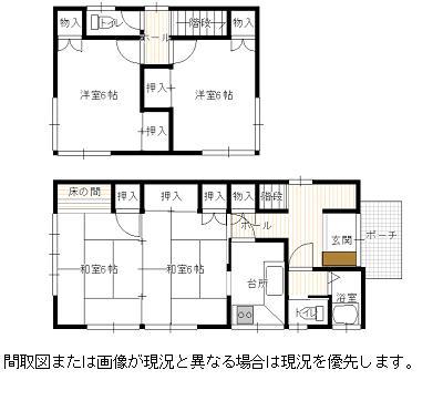 Floor plan. 6 million yen, 4K, Land area 128.41 sq m , Building area 73.7 sq m