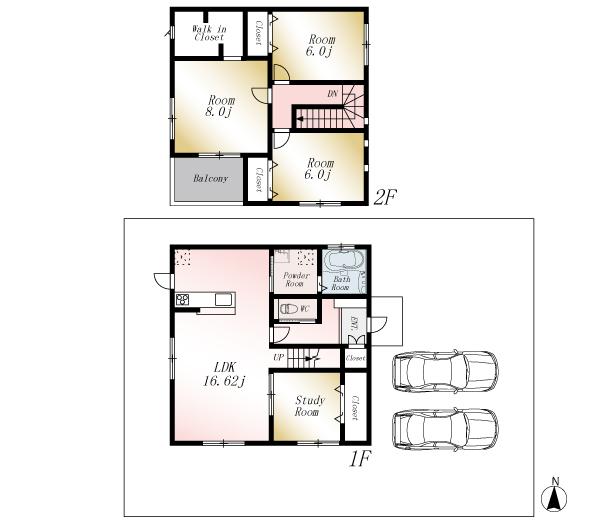 Floor plan. (No. 3 locations), Price 25,800,000 yen, 4LDK, Land area 151.37 sq m , Building area 101.01 sq m