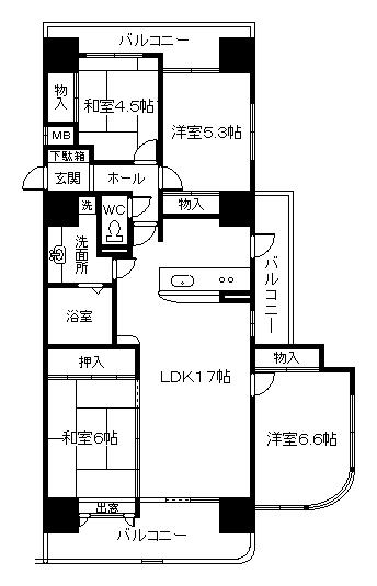 Floor plan. 4LDK, Price 15.5 million yen, Occupied area 82.57 sq m , Balcony area 20.6 sq m