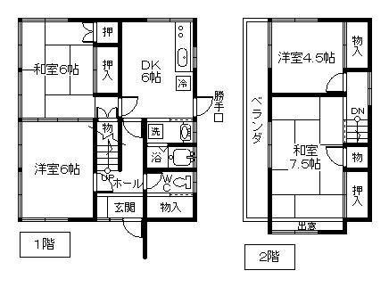 Floor plan. 3.8 million yen, 4DK, Land area 156 sq m , Building area 81.5 sq m