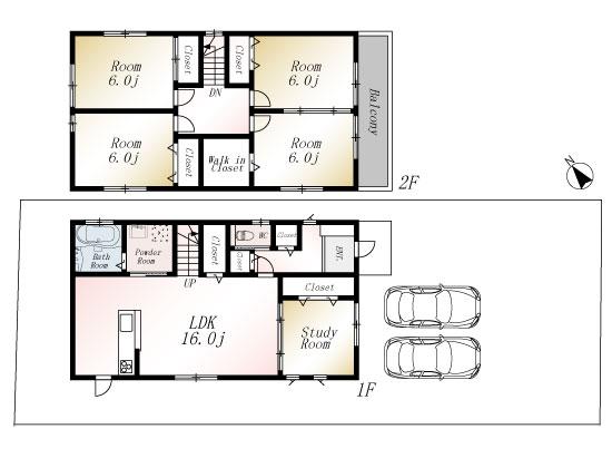 Floor plan. (No. 1 point), Price 25,800,000 yen, 5LDK, Land area 173.75 sq m , Building area 109.3 sq m
