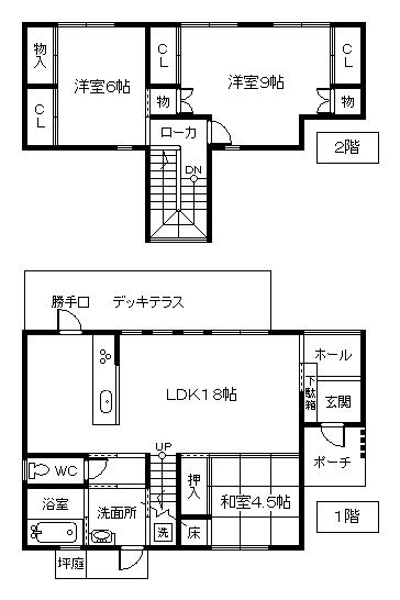 Floor plan. 24.5 million yen, 3LDK, Land area 142.92 sq m , Building area 96.87 sq m