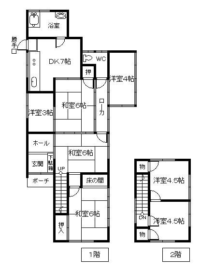 Floor plan. 2.5 million yen, 6DK, Land area 215.27 sq m , Building area 109.27 sq m
