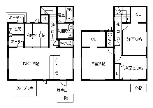 Floor plan. 20.8 million yen, 4LDK, Land area 149.3 sq m , Building area 102.68 sq m