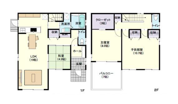 Floor plan. 39,800,000 yen, 3LDK, Land area 184 sq m , Building area 114.53 sq m