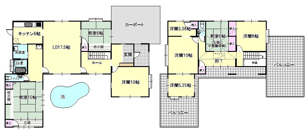 Floor plan. 44,800,000 yen, 7LDK, Land area 358.14 sq m , Building area 206.95 sq m