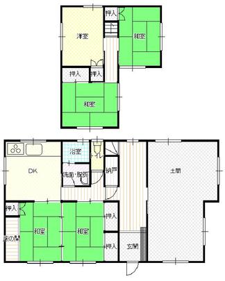 Floor plan. 11 million yen, 5DK, Land area 236.17 sq m , Building area 140.12 sq m
