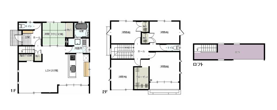 Floor plan. 39,800,000 yen, 4LDK, Land area 227.62 sq m , Building area 126.69 sq m each room housed also enough