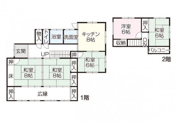 Floor plan. 22,800,000 yen, 6DK, Land area 490.52 sq m , Building area 142.88 sq m