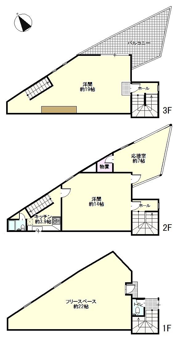 Floor plan. 12.3 million yen, 3DK, Land area 101.12 sq m , Building area 164.06 sq m