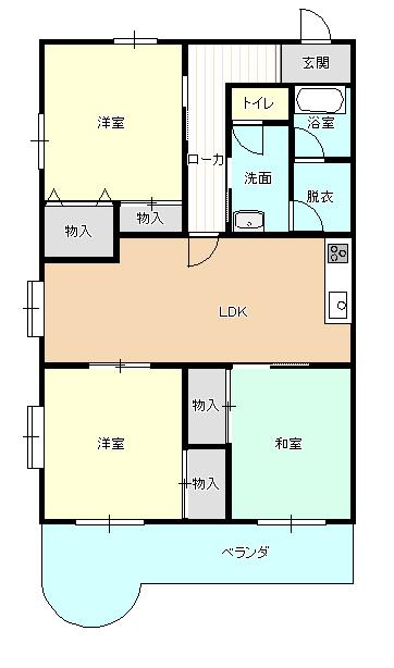 Floor plan. 3LDK, Price 7.5 million yen, Occupied area 70.03 sq m