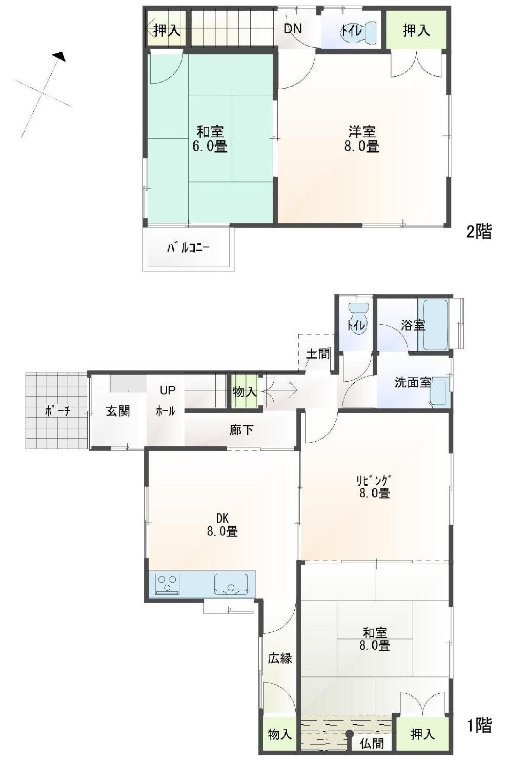 Floor plan. 12.8 million yen, 4DK, Land area 444.55 sq m , Building area 101.08 sq m