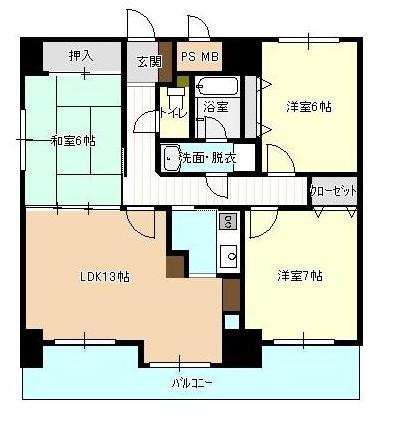 Floor plan. 3LDK, Price 10.9 million yen, Occupied area 78.41 sq m