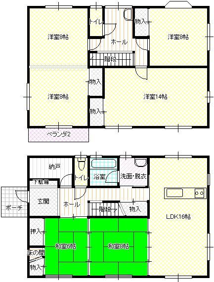 Floor plan. 18.5 million yen, 5LDK + S (storeroom), Land area 202.5 sq m , Building area 162.5 sq m