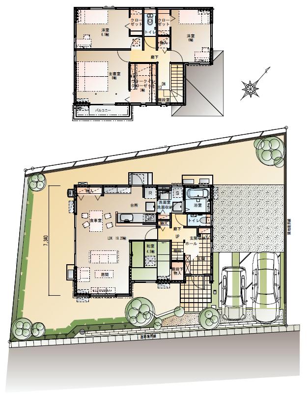 Floor plan.  [No. 33 place] So we have drawn on the basis of the Plan view] drawings, Plan and the outer structure ・ Planting, such as might actually differ slightly from.  Also, furniture ・ Car, etc. are not included in the price. 