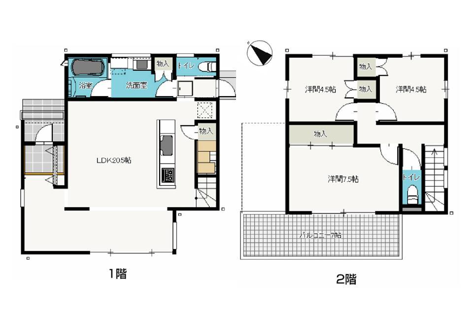 Floor plan. 36,800,000 yen, 3LDK, Land area 199.85 sq m , Large living room gatherings increase of building area 97.7 sq m family