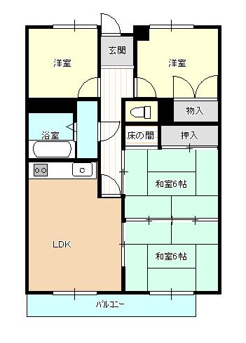 Floor plan. 4DK, Price 8.3 million yen, Occupied area 67.29 sq m , Balcony area 8.22 sq m