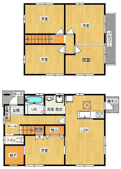 Floor plan. 17,900,000 yen, 4LDK + S (storeroom), Land area 211.45 sq m , Building area 102.68 sq m