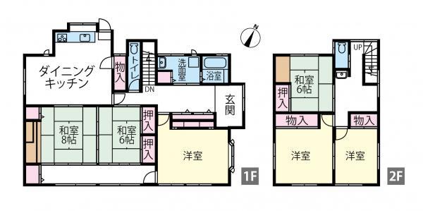 Floor plan. 20.8 million yen, 6DK, Land area 371.93 sq m , Building area 180.77 sq m