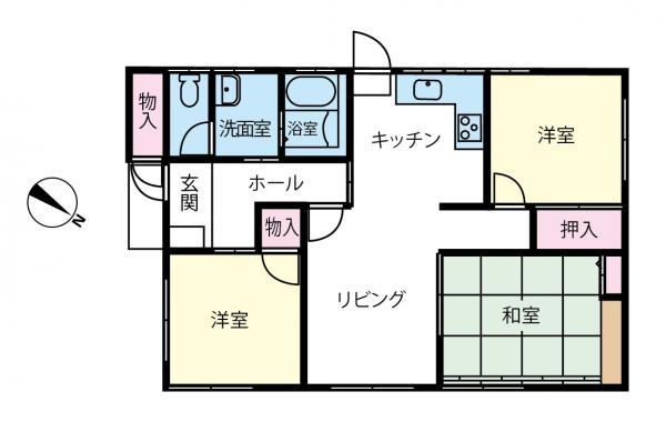 Floor plan. 12.8 million yen, 3DK, Land area 214.14 sq m , Building area 71 sq m floor plan