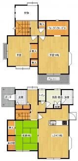 Floor plan. 14.9 million yen, 3LDK, Land area 275.32 sq m , Building area 95.22 sq m