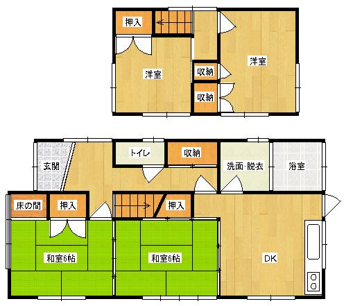 Floor plan. 12.8 million yen, 4DK, Land area 195.62 sq m , Building area 81.14 sq m