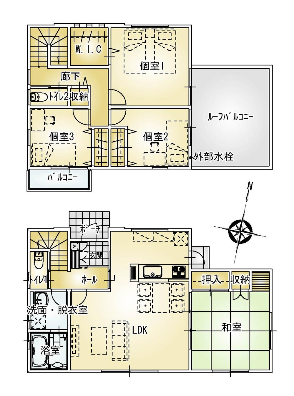 Floor plan. 23,900,000 yen, 4LDK + S (storeroom), Land area 250.96 sq m , Building area 108.47 sq m