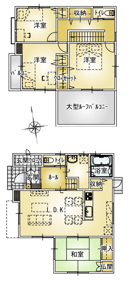 Floor plan. 19.5 million yen, 4LDK, Land area 238.47 sq m , Building area 106.82 sq m