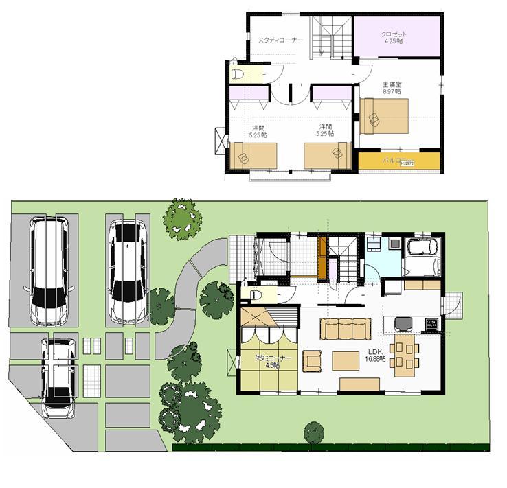 Floor plan. 35,800,000 yen, 2LDK, Land area 227.33 sq m , Building area 120.87 sq m