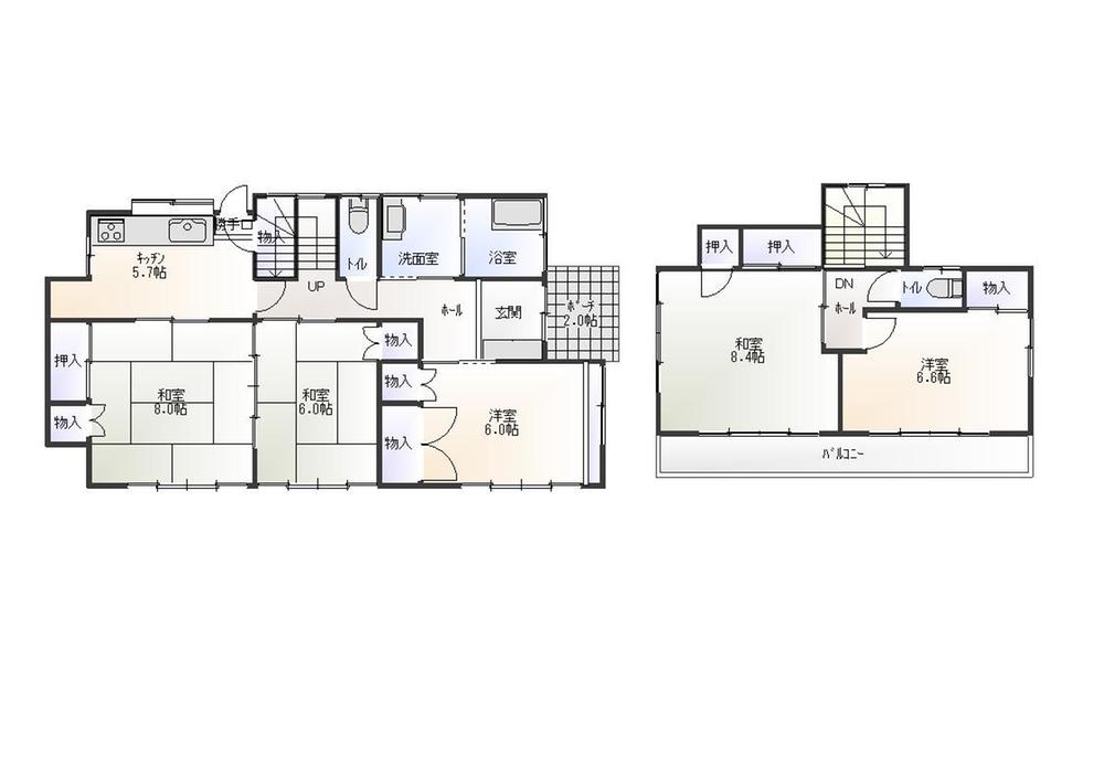 Floor plan. 7.5 million yen, 5DK, Land area 230.41 sq m , Building area 108.88 sq m