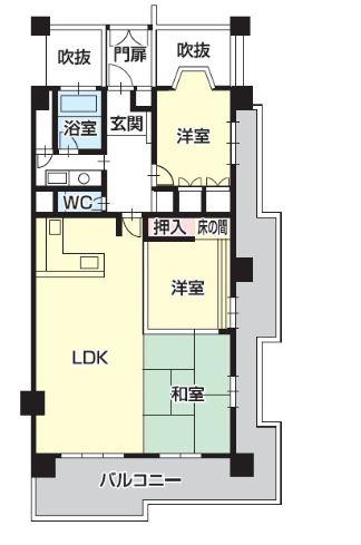 Floor plan. 3LDK, Price 7.8 million yen, Occupied area 93.49 sq m , Balcony area 34 sq m