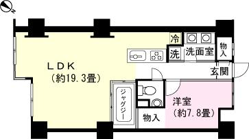 Floor plan. 1LDK, Price 14.8 million yen, Occupied area 64.53 sq m