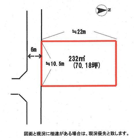 Compartment figure. Land price 12.6 million yen, Land area 232 sq m