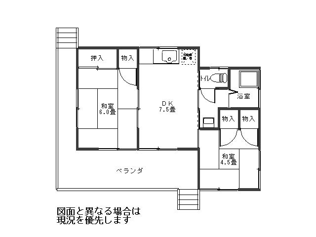 Floor plan. 2.9 million yen, 2DK, Land area 235.57 sq m , Building area 39.74 sq m