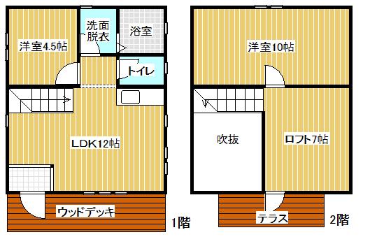 Floor plan. 13.8 million yen, 2LDK, Land area 395 sq m , Building area 73.2 sq m