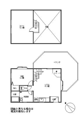 Floor plan. 8.8 million yen, 1LDK, Land area 384 sq m , Building area 66.81 sq m