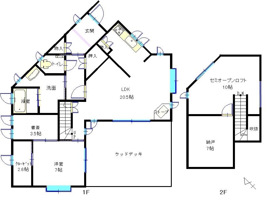 Floor plan. 17.5 million yen, 2LDK + S (storeroom), Land area 331.05 sq m , Building area 112.38 sq m