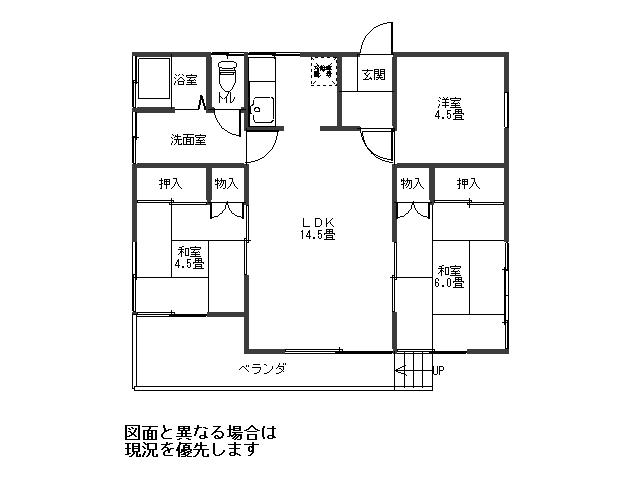 Floor plan. 9.8 million yen, 3LDK, Land area 343 sq m , Building area 63.76 sq m
